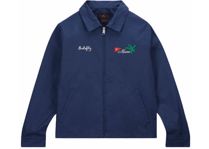 Nike Jordan Pro x Solefly Coaches Jacket Midnight Navy/Fossil - apparel view 2
