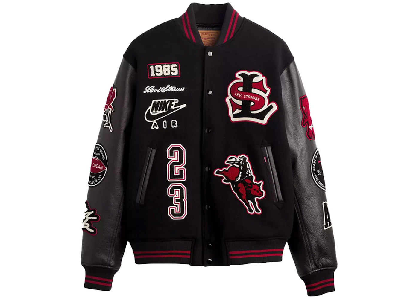 Nike Jordan x Levi's Varsity Jacket Black - vue secondaire A