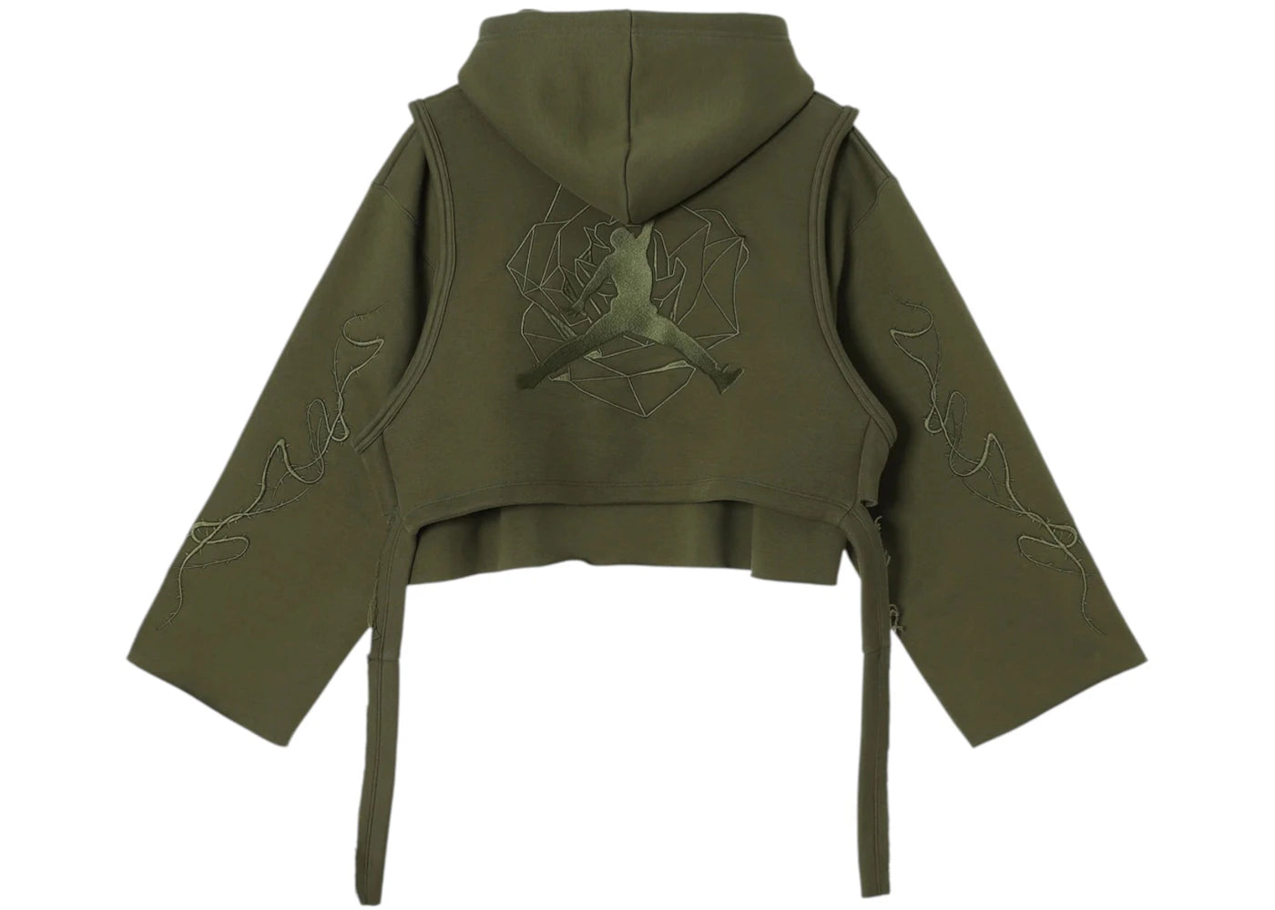 Nike Jordan x Teyana Taylor Women's Fleece Hoodie Rough Green - vue secondaire B