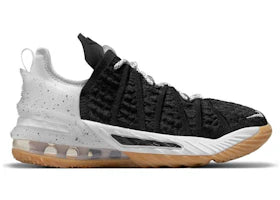 Nike LeBron 18 Black White Gum (GS) - vue 360