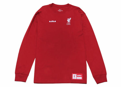 Nike LeBron x Liverpool F.C. Long-Sleeve Max90 T-shirt Tough Red - authentic Nike apparel
