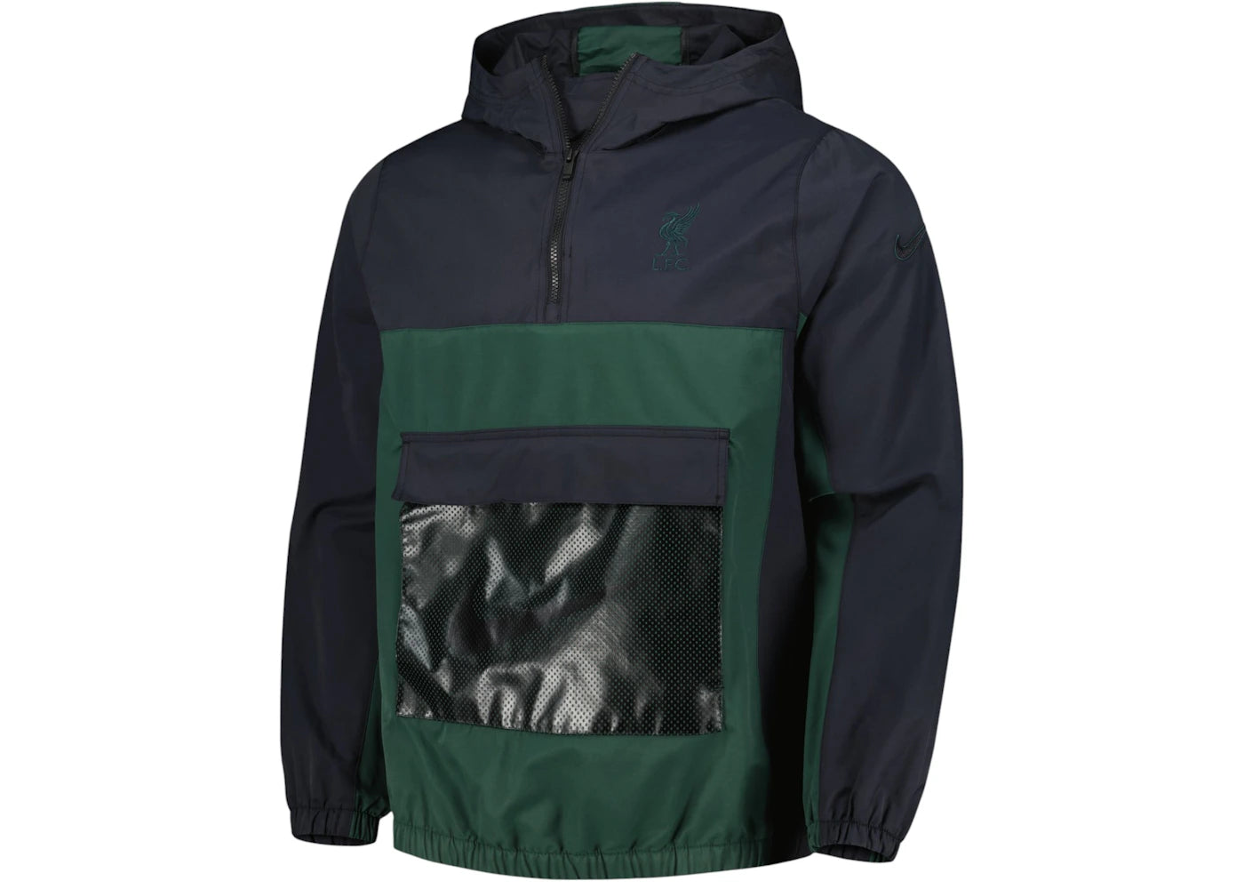 Nike Liverpool Anorak Hoodie Quarter-Zip Jacket Green - vue secondaire A