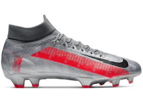 Nike Mercurial Superfly 7 Pro FG Metallic Grey Crimson - vue 360