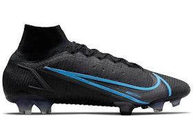 Nike Mercurial Superfly 8 Elite FG Black Light Blue - vue 360