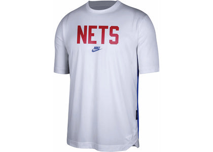 Nike NBA Brooklyn Nets Classic Edition Pregame Dri-Fit T-shirt White - apparel view 2