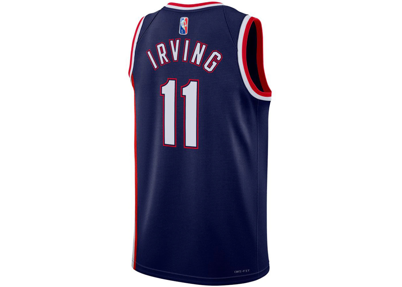 Nike NBA Brooklyn Nets Kyrie Irving City Edition 2021/22 Anniversary Dri-Fit Swingman Jersey Midnight Navy/Gym Red/White - vue secondaire A