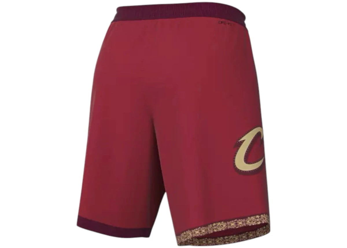 Nike NBA Cleveland Cavaliers City Editon Swingman Shorts Bright Crimson/Gold - vue secondaire B