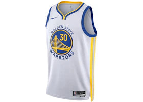 Nike NBA Golden State Warriors Stephen Curry Association Edition Swingman Dri-FIT Jersey White/Blue/Yellow