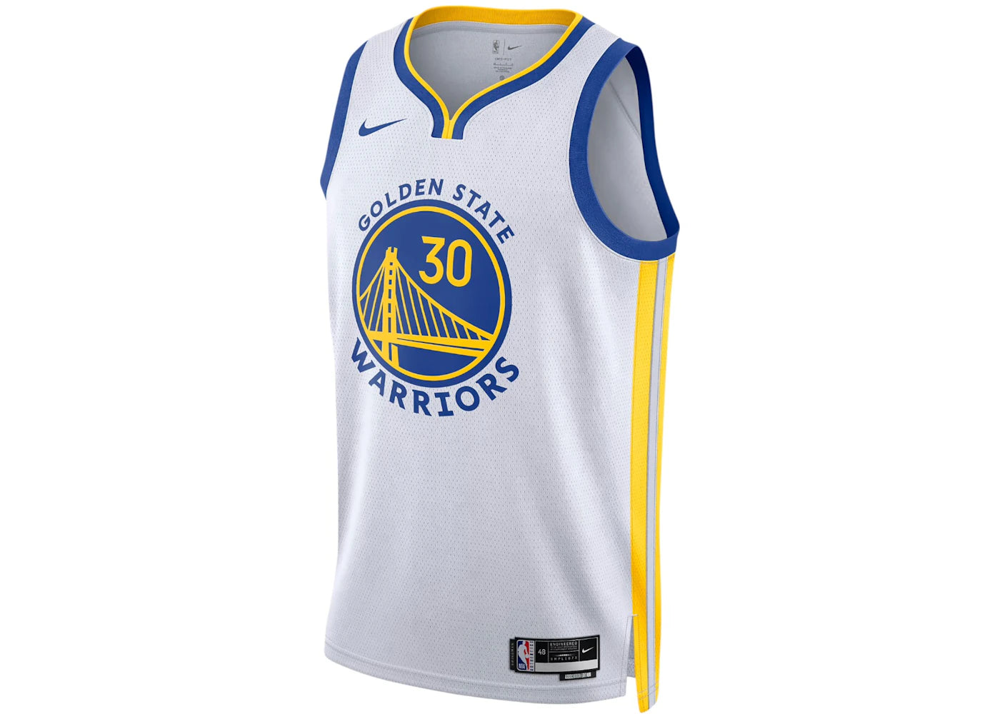 Nike NBA Golden State Warriors Stephen Curry Association Edition Swingman Dri-FIT Jersey White/Blue/Yellow - vue secondaire A