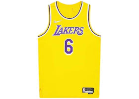 Nike NBA L.A. Lakers LeBron James Icon Edition Authentic Jersey Yellow - vue 360