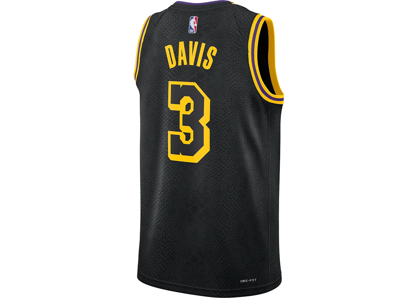 Nike NBA Lakers Anthony Davis Swingman Jersey Black - vue secondaire B
