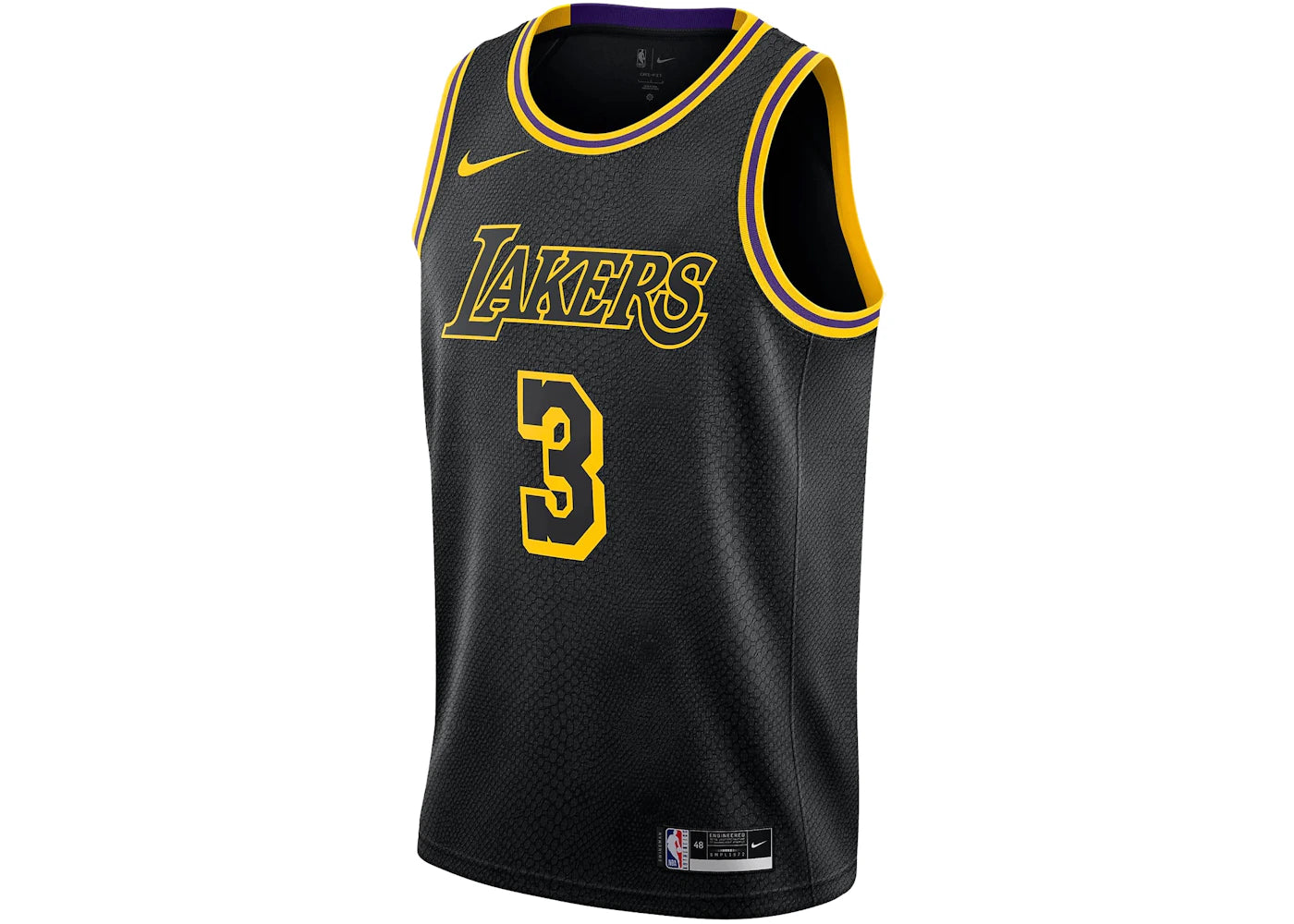 Nike NBA Lakers Anthony Davis Swingman Jersey Black - vue secondaire A