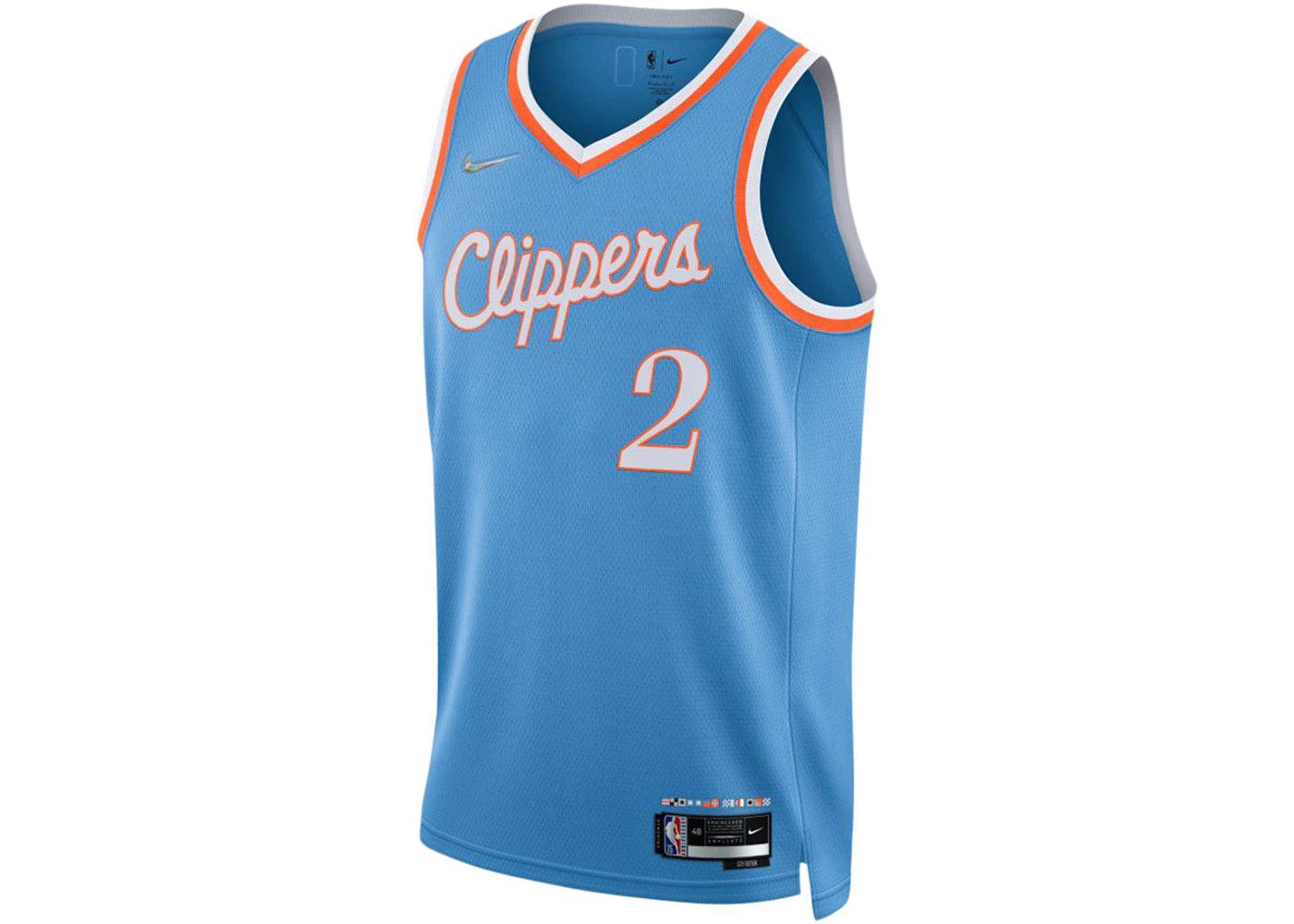 Nike NBA Los Angeles Clippers Kawhi Leonard Maillot City Edition Mixtape Swingman Jersey Light Blue/Orange - vue secondaire A