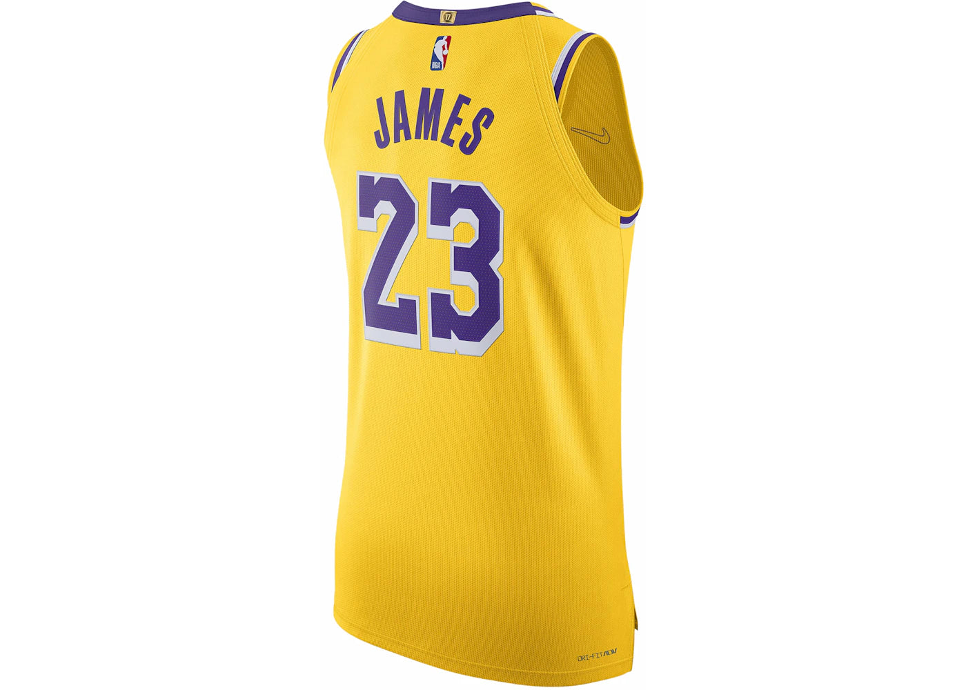 Nike NBA Los Angeles Lakers Icon Edition 2022/23 Dri-Fit ADV Authentic Jersey Amarillo Yellow - vue secondaire B