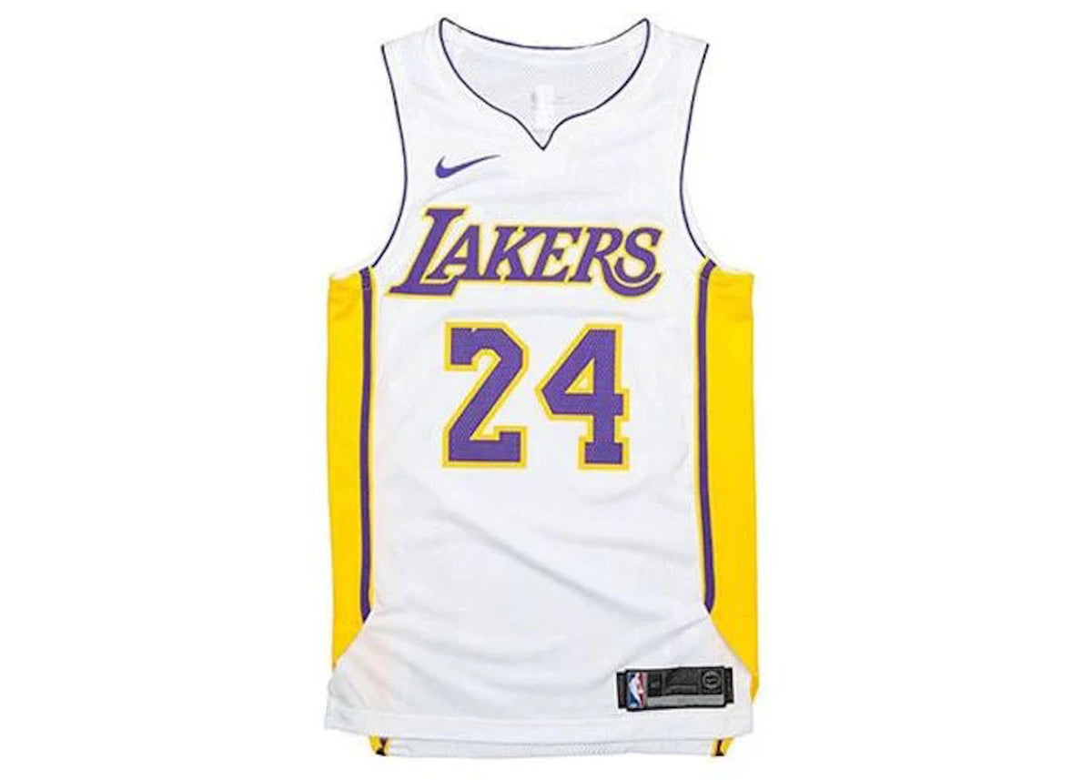 Nike NBA Los Angeles Lakers Icon Edition Kobe Bryant Authentic Jersey White/Purple/Amarillo - vue secondaire B