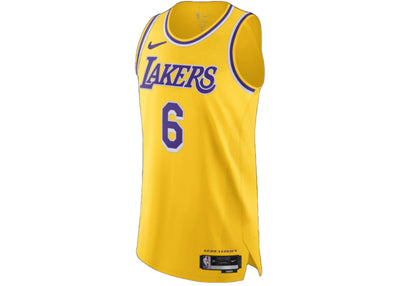 Nike NBA Los Angeles Lakers Lebron James 6 Authentic Jersey Yellow