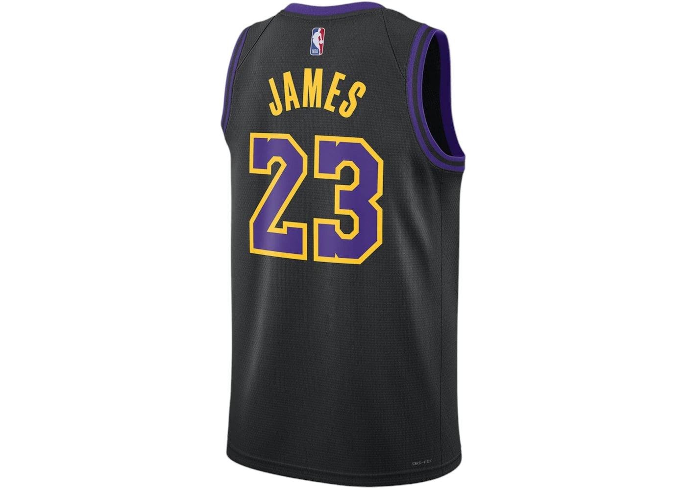Nike NBA Los Angeles Lakers Lebron James City Edition 2023-2024 Swingman Jersey Black - vue secondaire A