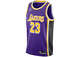 Nike NBA Los Angeles Lakers Lebron James Statement Edition 2020 Swingman Jersey Purple/Yellow - vue 360