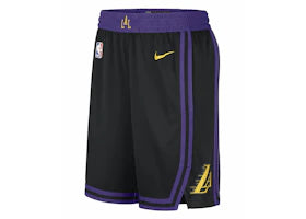 Nike NBA Los Angeles Lakers Swingman City Edition Dri-Fit Shorts Black - vue 360