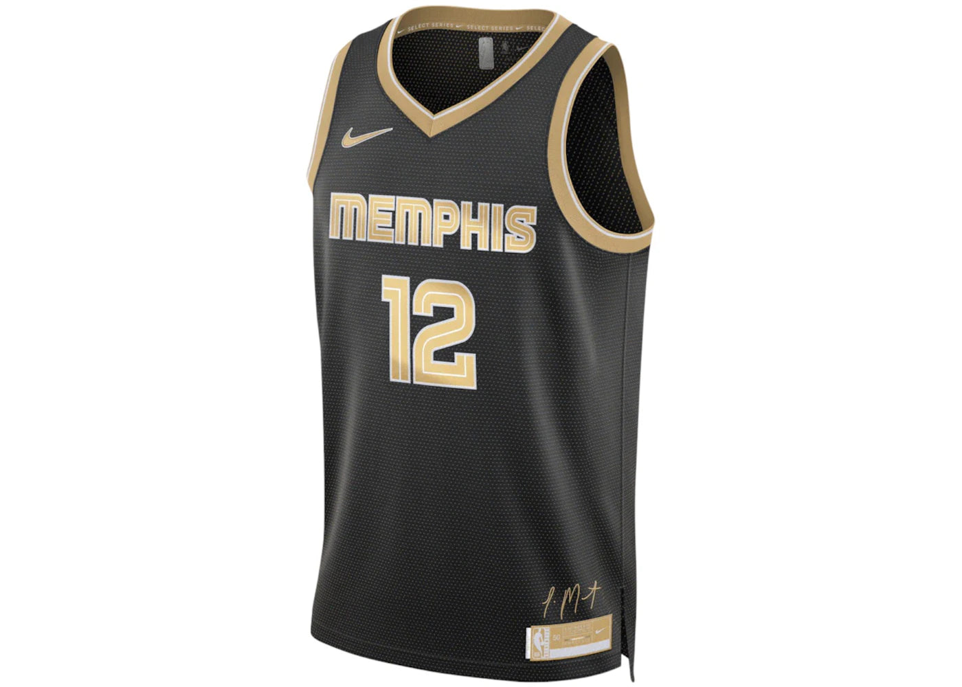 Nike NBA MVP Ja Morant Memphis Grizzlies 2024 Select Series Diri-Fit Swingman Jersey Club Gold/Black - vue secondaire A