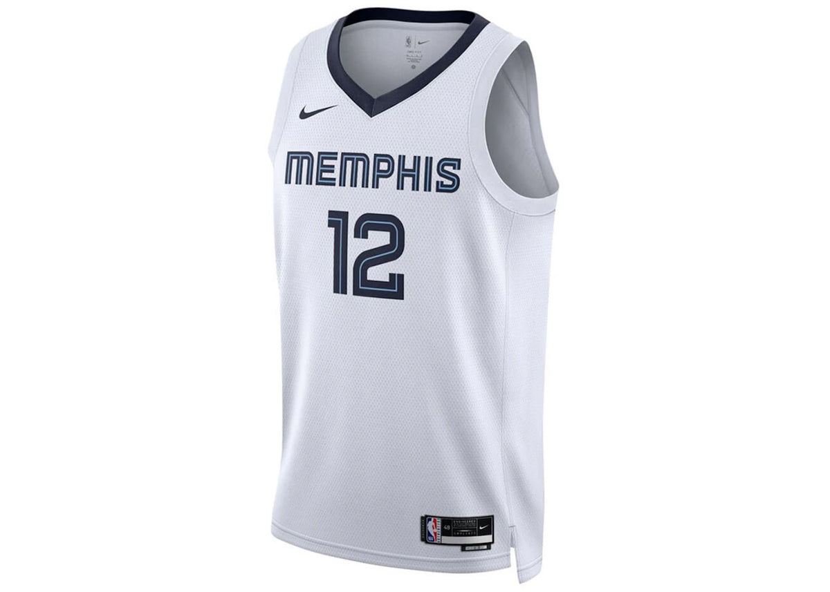 Nike NBA Memphis Grizzlies Ja Morant Association Edition Dri-FIT Swingman Jersey White/Dark Blue - vue secondaire A