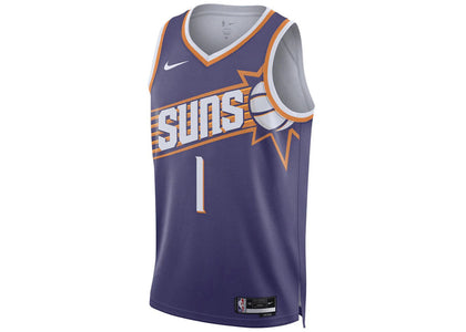 Nike NBA Phoenix Suns Devin Booker Icon Edition Dri-Fit Swingman Jersey Purple/White - authentic Nike apparel