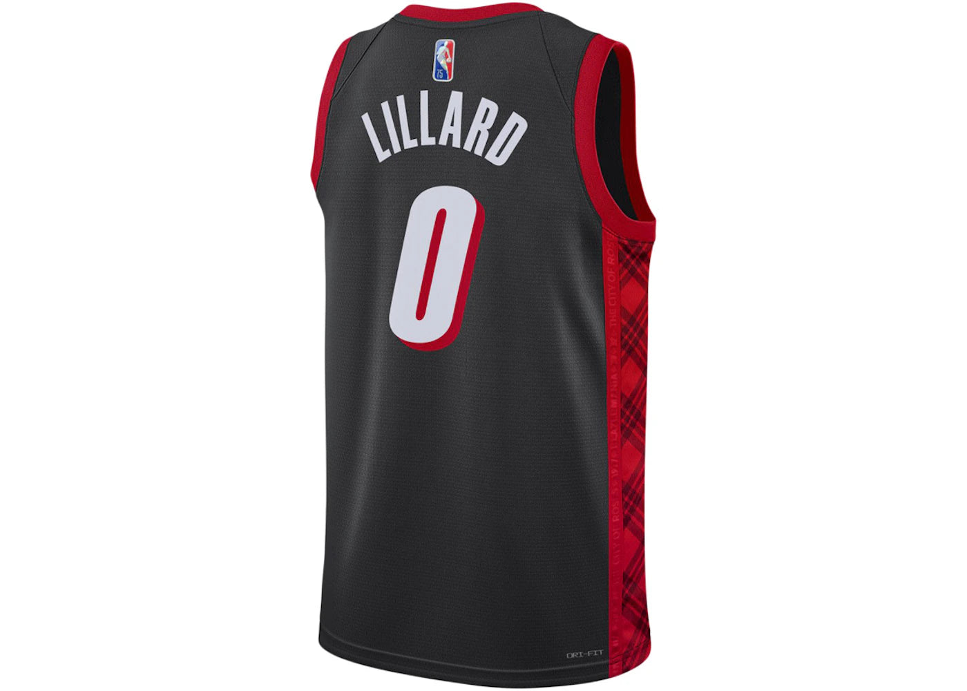 Nike NBA Portland Trail Blazers City Edition Mixtape Damian Lillard Maillot Jersey Black - vue secondaire B