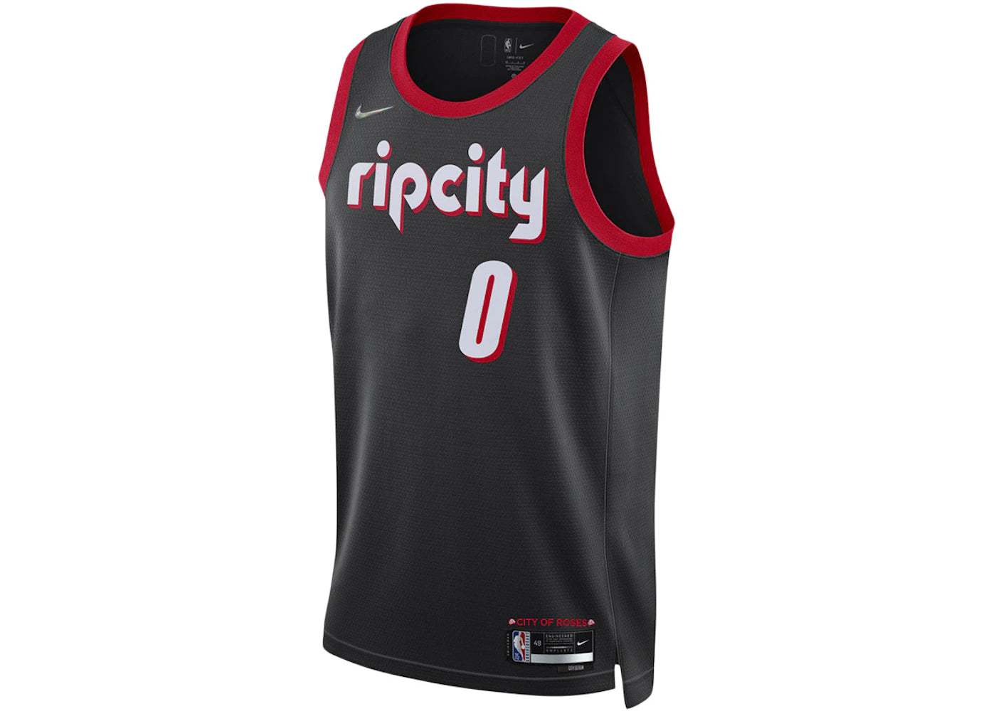 Nike NBA Portland Trail Blazers City Edition Mixtape Damian Lillard Maillot Jersey Black - vue secondaire A