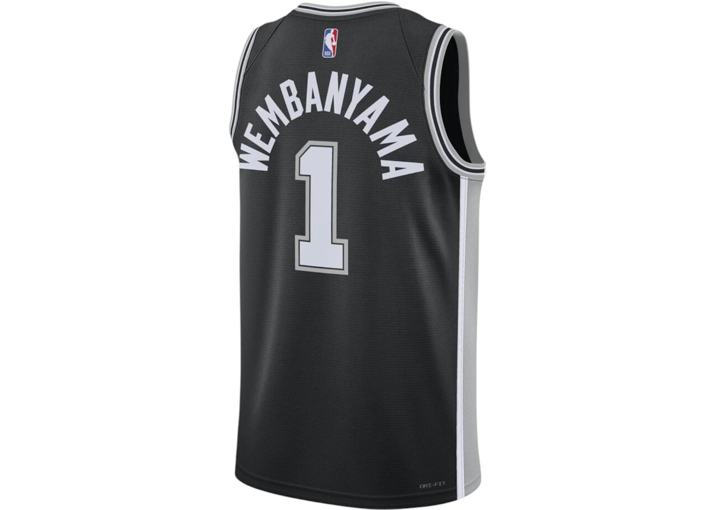 Nike NBA San Antonio Spurs Victor Wembanyama Icon Edition Swingman Dri-FIT Jersey Black/White/Grey - vue secondaire B