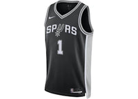 Nike NBA San Antonio Spurs Victor Wembanyama Icon Edition Swingman Dri-FIT Jersey Black/White/Grey