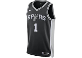 Nike NBA San Antonio Spurs Victor Wembanyama Icon Edition Swingman Dri-FIT Jersey Black/White/Grey