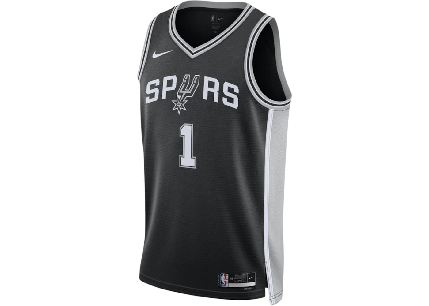 Nike NBA San Antonio Spurs Victor Wembanyama Icon Edition Swingman Dri-FIT Jersey Black/White/Grey - vue secondaire A
