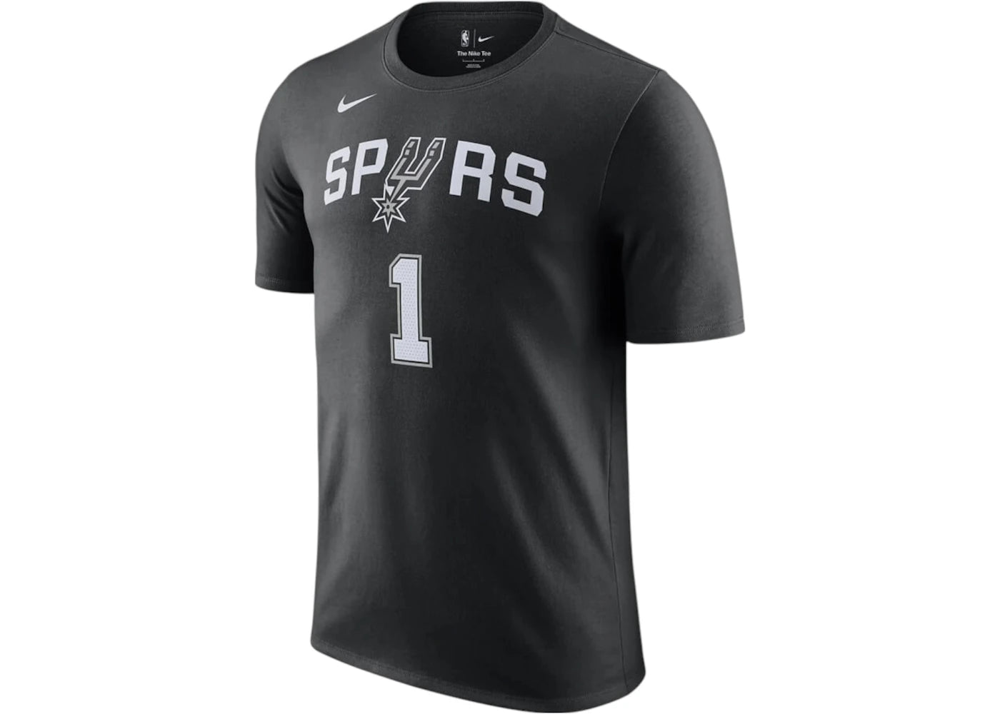Nike NBA San Antonio Spurs Victor Wembanyama T-shirt Black/White/Grey - vue 360