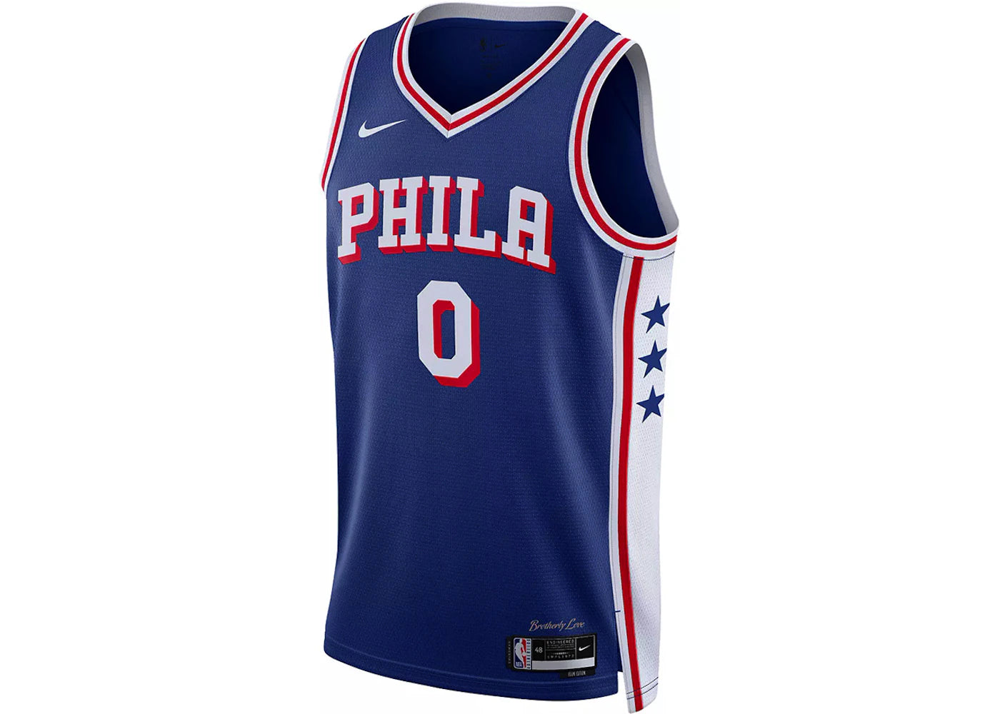 Nike NBA Tyrese Maxey Philadelphia 76ers Swingman 2023/24 Icon Edition Jersey Blue - vue secondaire A