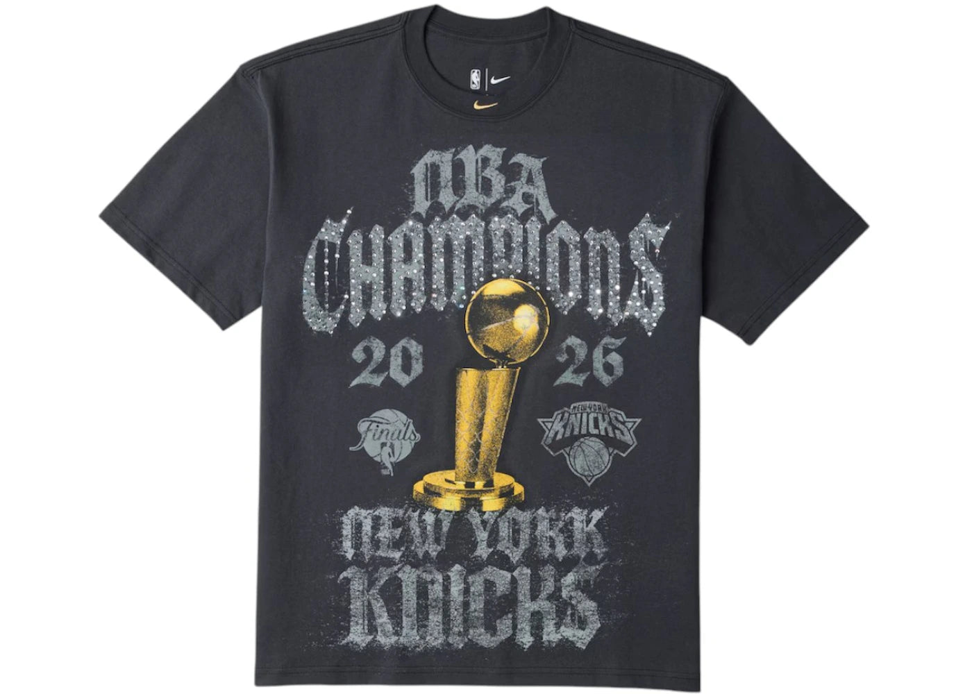Nike New York Knicks 2026 NBA Finals Champions Authentic On Court T-shirt Grey - vue 360