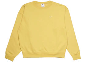 Nike Nikelab Solo Swoosh Fleece Crewneck Hoodie Saturn Gold/White