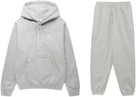 Nike Nikelab Solo Swoosh Fleece Pullover Hoodie & Joggers Set Dark Grey Heather - vue 360