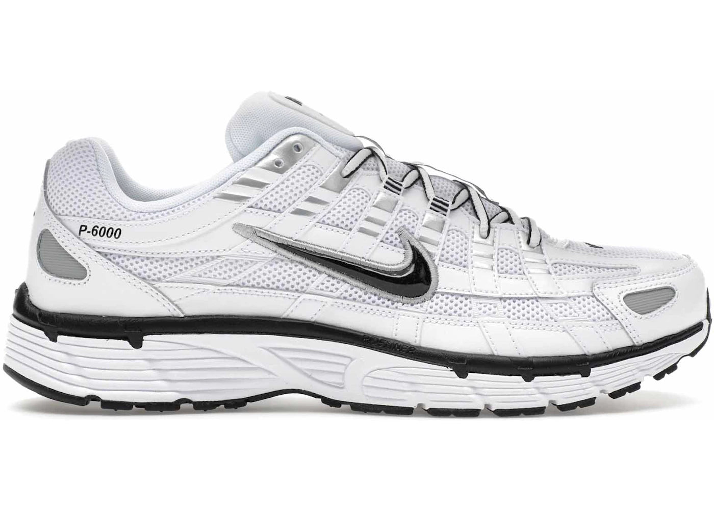 Nike P-6000 White Metallic Silver Black