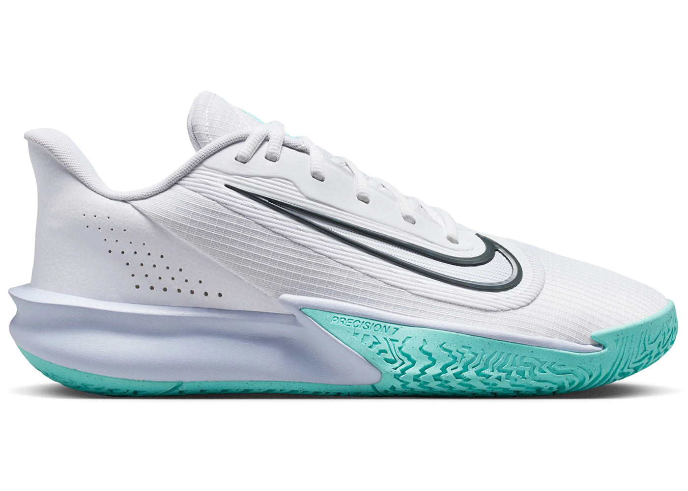 Nike Precision 7 White Ghost Dynamic Turquoise - vue 360