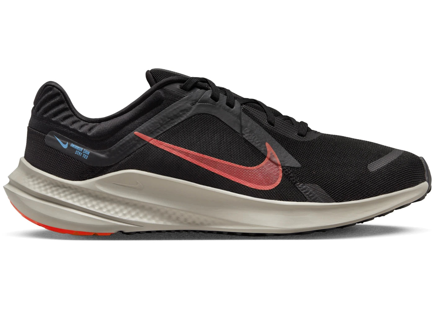 Nike Quest 5 Black Cobblestone Laser Blue Bright Crimson - vue 360
