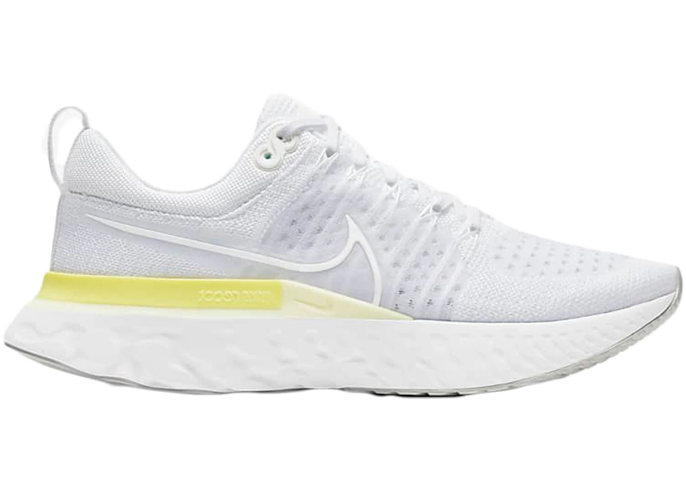 Nike React Infinity Run Flyknit 2 Platinum Tint Light Citron (Women's) - vue 360