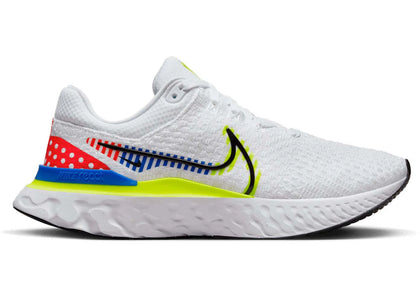 Nike React Infinity Run Flyknit 3 Premium White Volt Racer Blue - authentic Nike sneakers