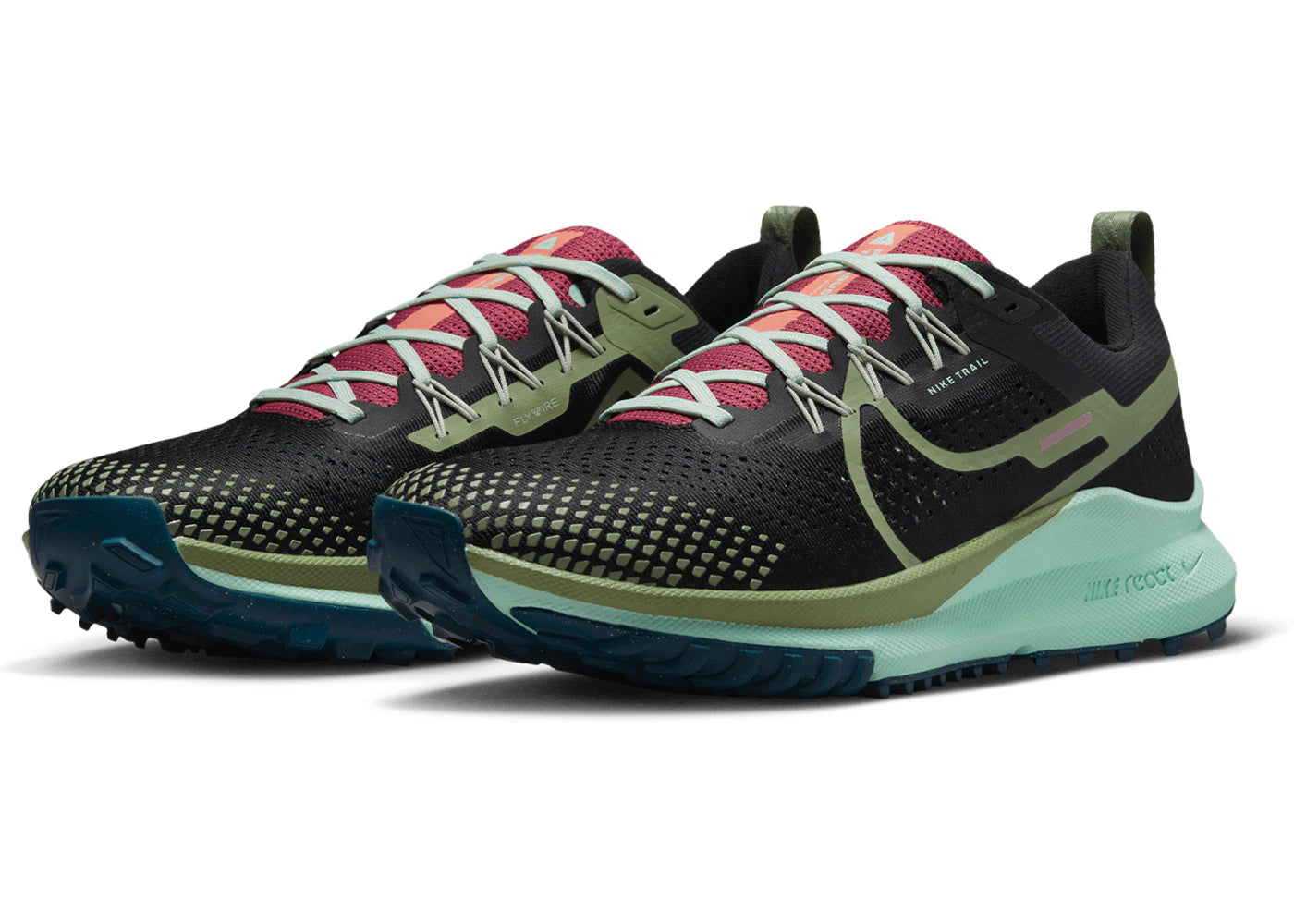 Nike React Pegasus Trail 4 Black Mint Foam Alligator - vue secondaire B