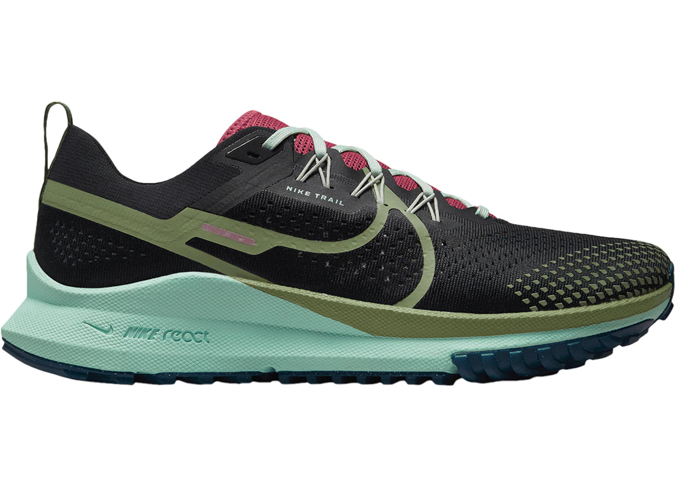 Nike React Pegasus Trail 4 Black Mint Foam Alligator - vue secondaire A