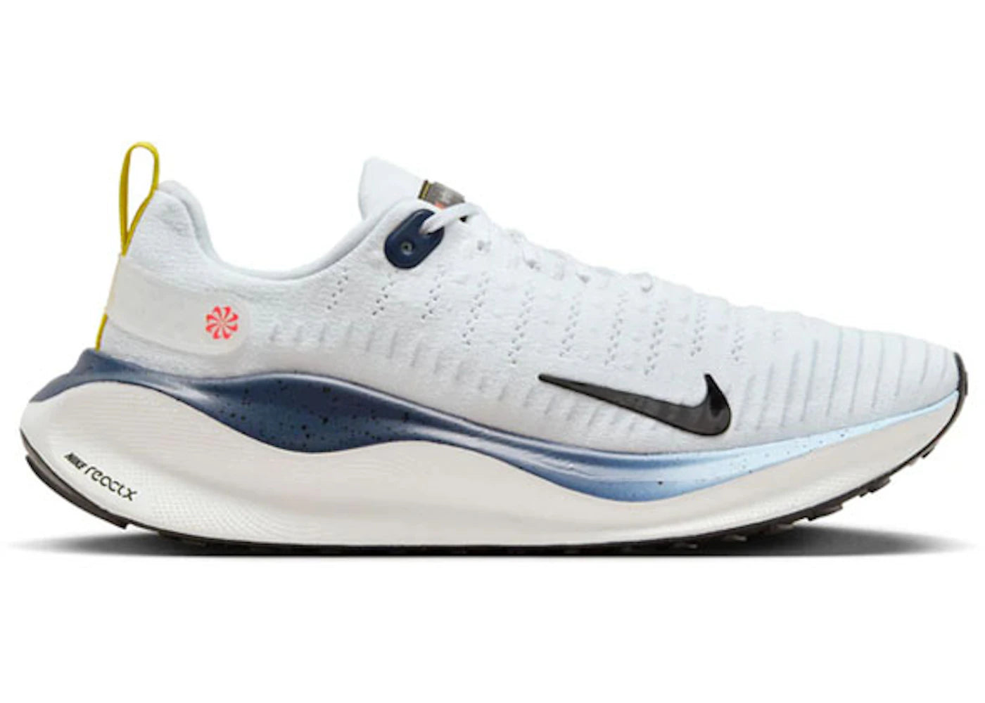 Nike ReactX Infinity Run 4 Weiß Marineblau Speed ​​Gelb - vue 360