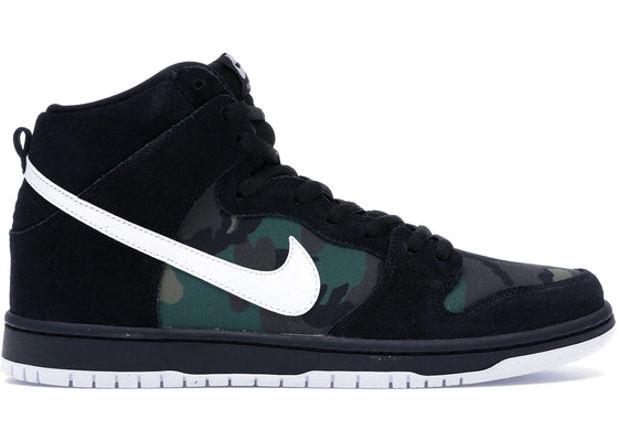 Nike SB Dunk High Camo sneakers - authentic streetwear shoes