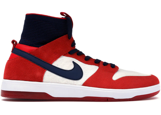 Nike SB Dunk High Elite Red Navy White sneakers - authentic streetwear shoes