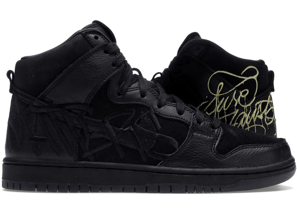 Nike SB Dunk High FAUST Black Gold sneakers - authentic streetwear shoes