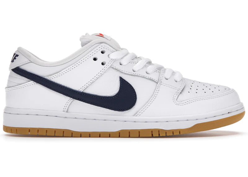 Nike SB Dunk Low Orange Label White Navy - vue 360