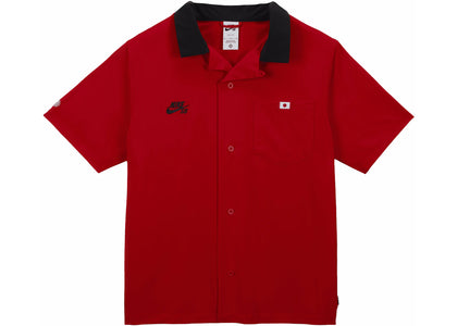 Nike SB Olympics 2024 Japan S/S Bowler Shirt Red/White (Asia Sizing) - apparel view 2